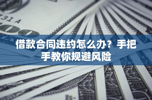 武汉借款合同违约怎么办？手把手教你规避风险