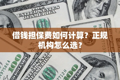 武汉借钱担保费如何计算？正规机构怎么选？