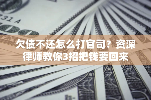 武汉欠债不还怎么打官司？资深律师教你3招把钱要回来