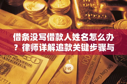 武汉借条没写借款人姓名怎么办？律师详解追款关键步骤与证据链构建